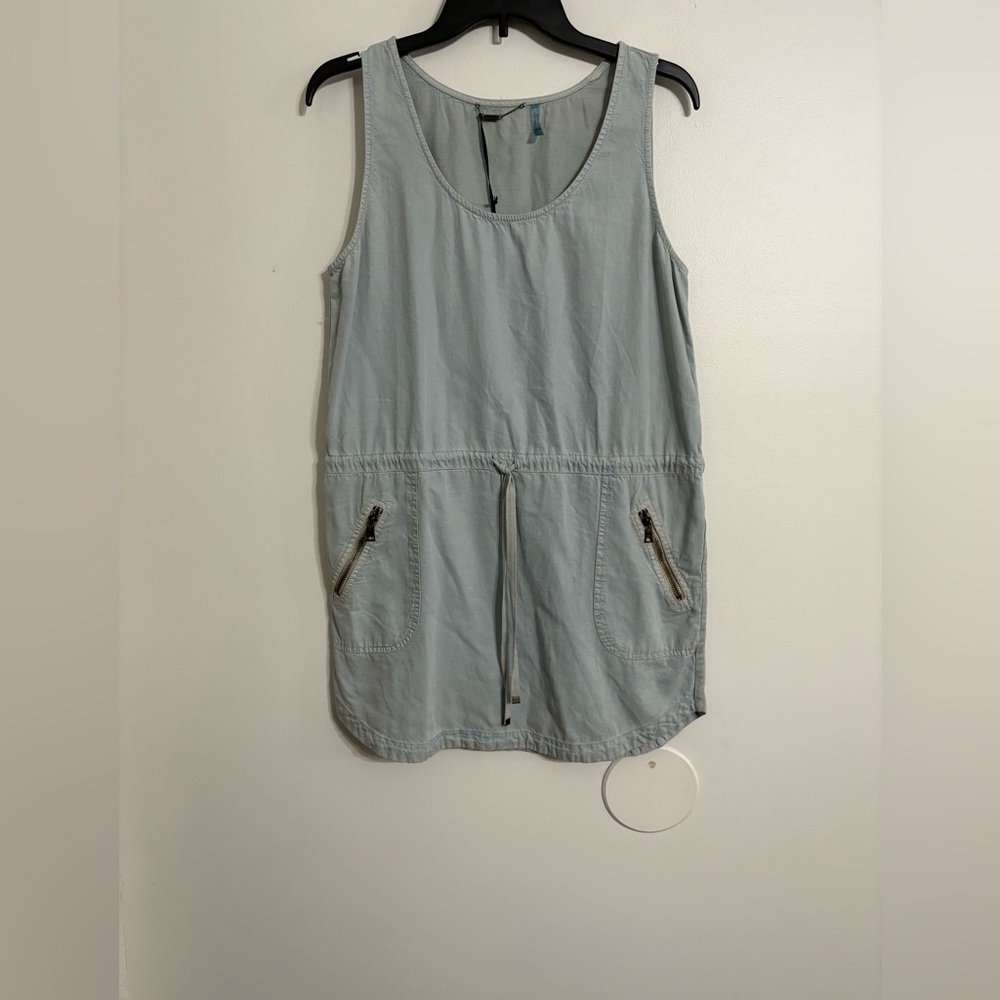 YFB Clothing Light blue Gray Sky  drawstring waist tencel dress SIZE MEDIUM NWT